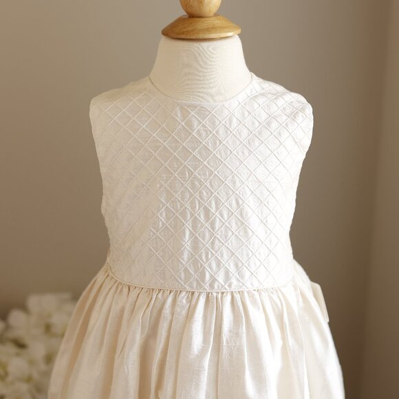 Strasburg Ivory Dupioni Silk Dress Flower Girl Special Occasion Recital Size 6 - Picture 7 of 9